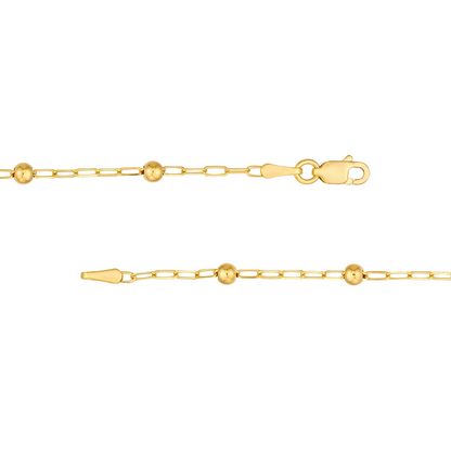 Rolland's Designs 14K Beaded Paperclip Chain