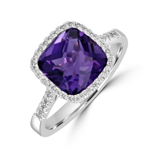 Rolland's Design Checkerboard Amethyst Ring
