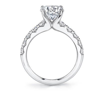 Sylvie 14K White Gold Round Thick Diamond Semi Mount