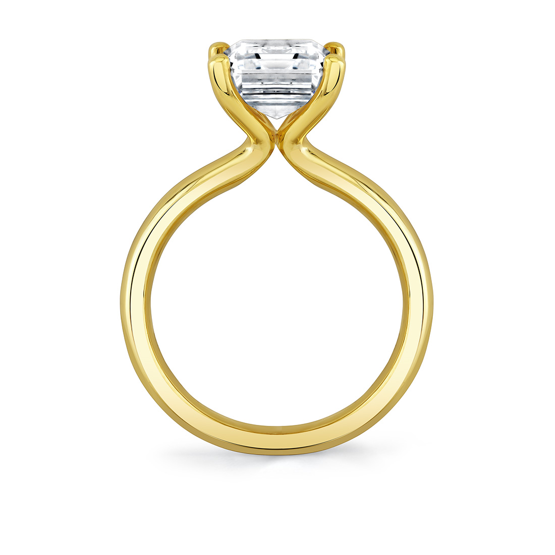 Sylvie 14K Yellow Gold Emerald Solitaire Semi Mount