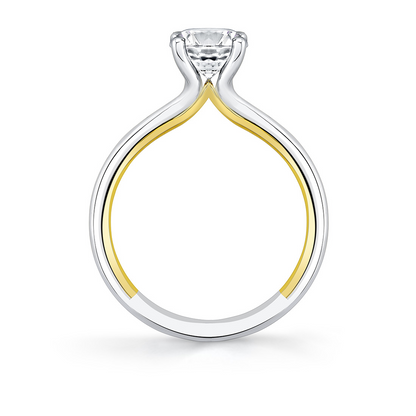 Sylvie 14K Two Tone Round Solitare Semi Mount
