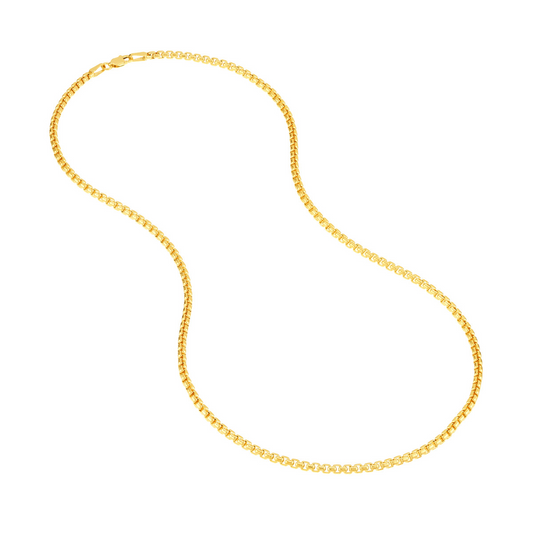 Rolland's Design 14K Yellow Gold 22" 2.7Mm Solid Round Box Chain