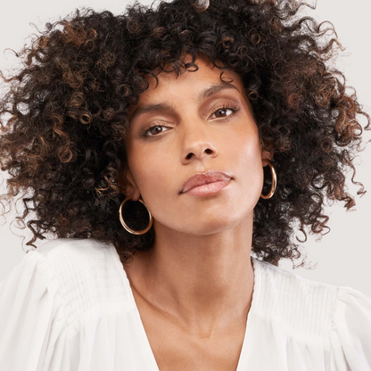 Rolland's Design Gold Round Tube Polished Hoop Earrings