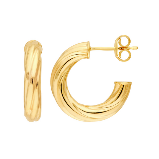 Rolland's Design Gold Twisted Open Hoop Earrings
