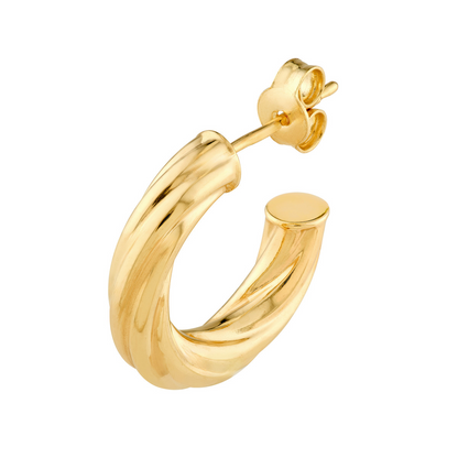 Rolland's Design Gold Twisted Open Hoop Earrings