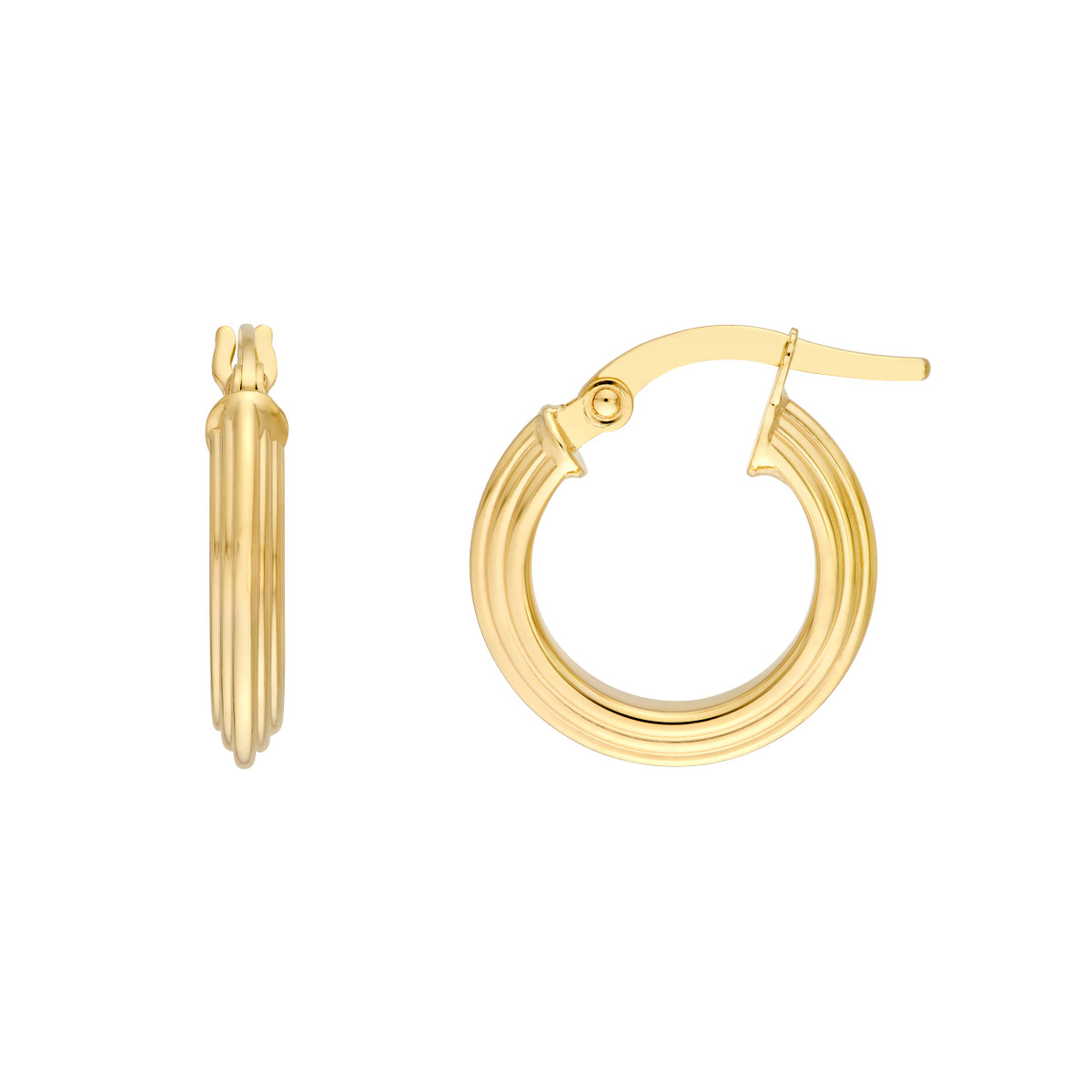 Rolland's Design Gold Triangle Tube Hoop Earrings