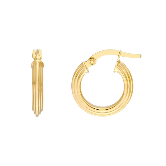 Rolland's Design Gold Triangle Tube Hoop Earrings