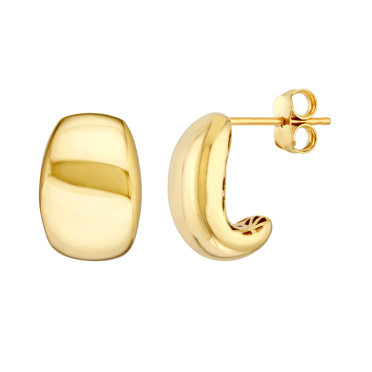Rolland's Design Gold Wide Dome Hoop Earrings