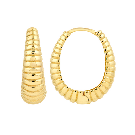 Rolland's Design Gold Graduated Shrimp Oval Hoop Earrings