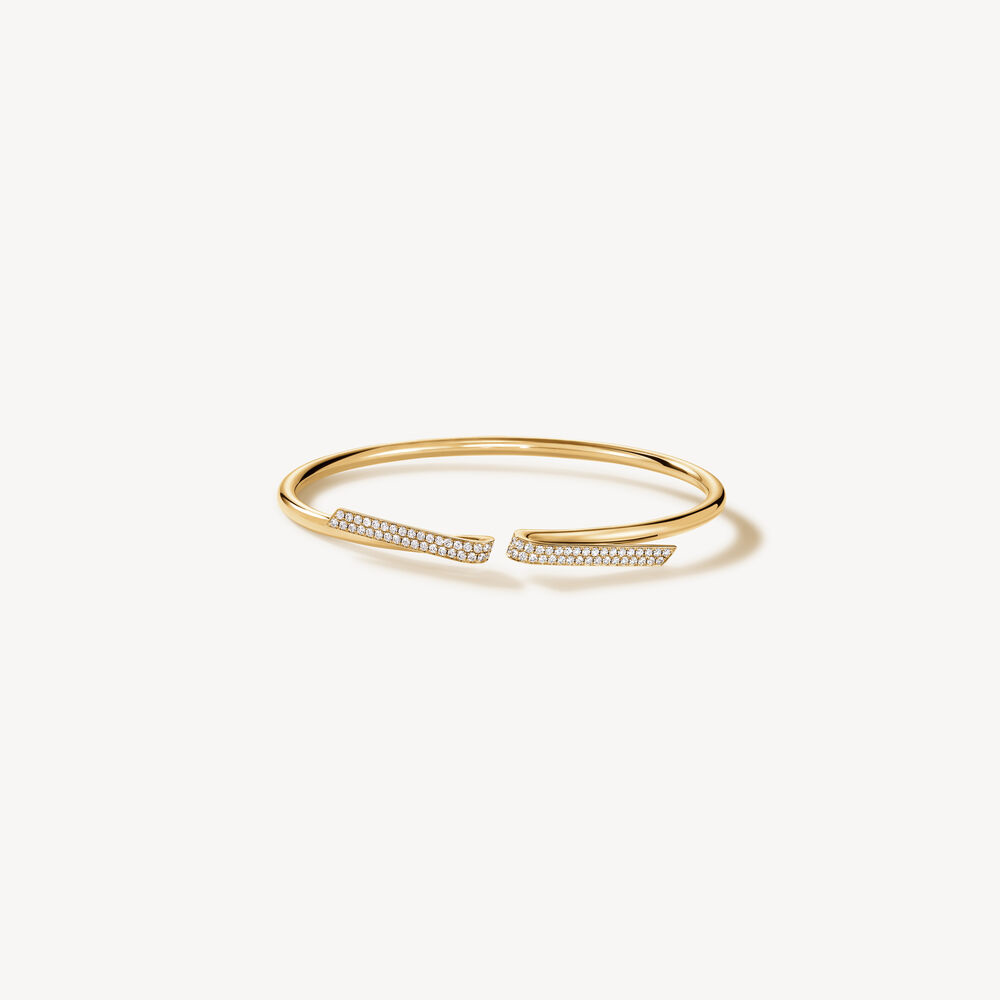 Hearts On Fire 18K Yellow Gold Inside Out Diamond Flexi Bangle
