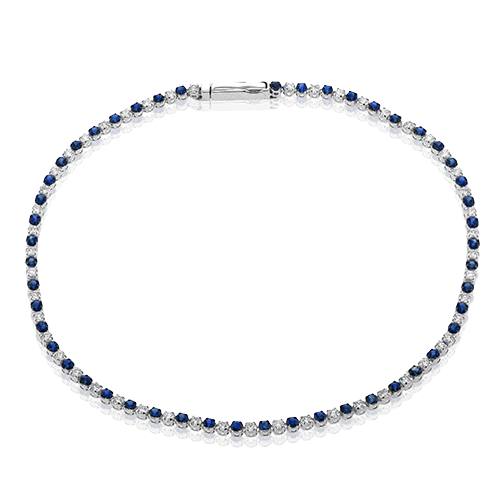 Simon G 14K White Gold Blue Sapphire& Diamond Bracelet