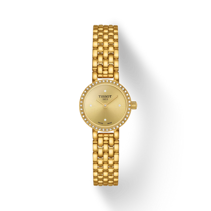 Tissot Lovely Round Stainless Steel Diamond And Yellow Gold Coated Watch