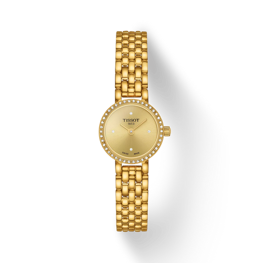 Tissot Lovely Round Stainless Steel Diamond And Yellow Gold Coated Watch