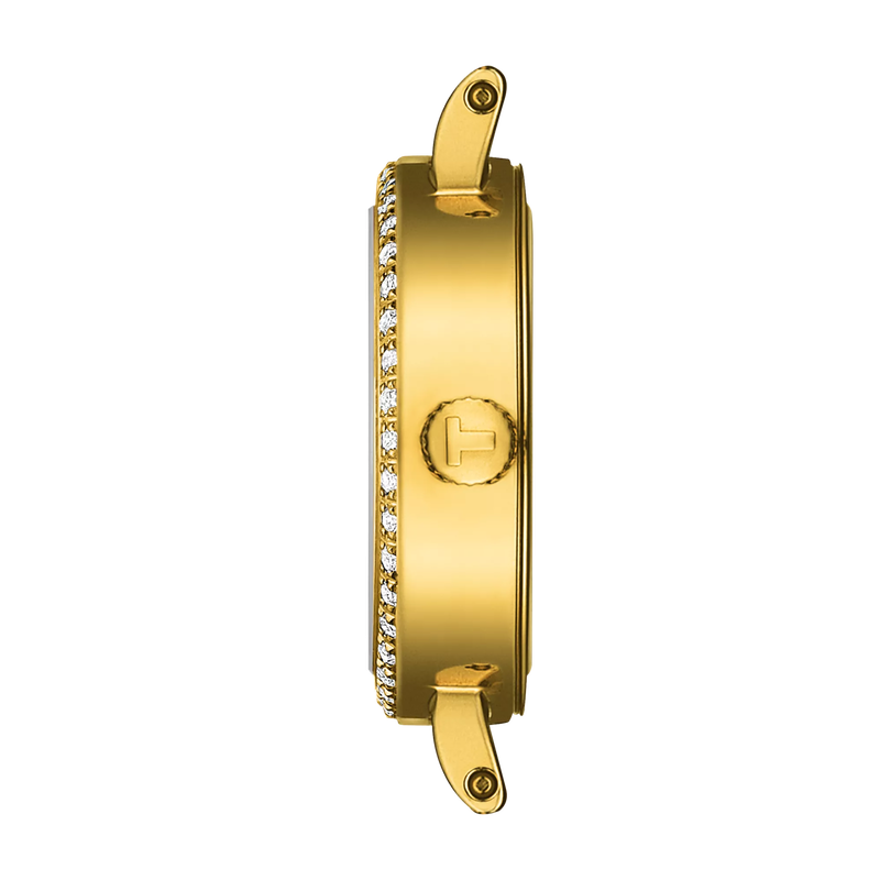 Tissot Lovely Round Stainless Steel Diamond And Yellow Gold Coated Watch