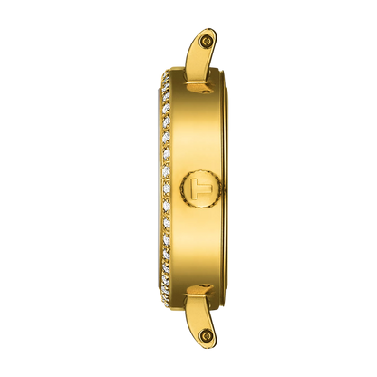 Tissot Lovely Round Stainless Steel Diamond And Yellow Gold Coated Watch
