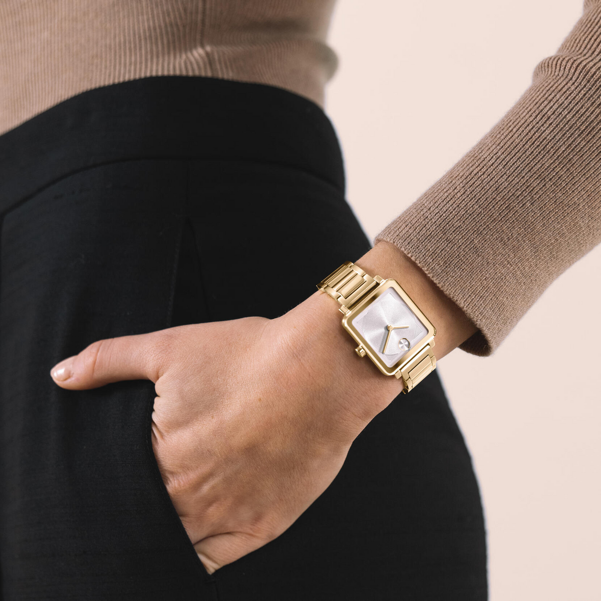 Movado Bold Evolution 2.0 Sq 26mm Gold-Tone