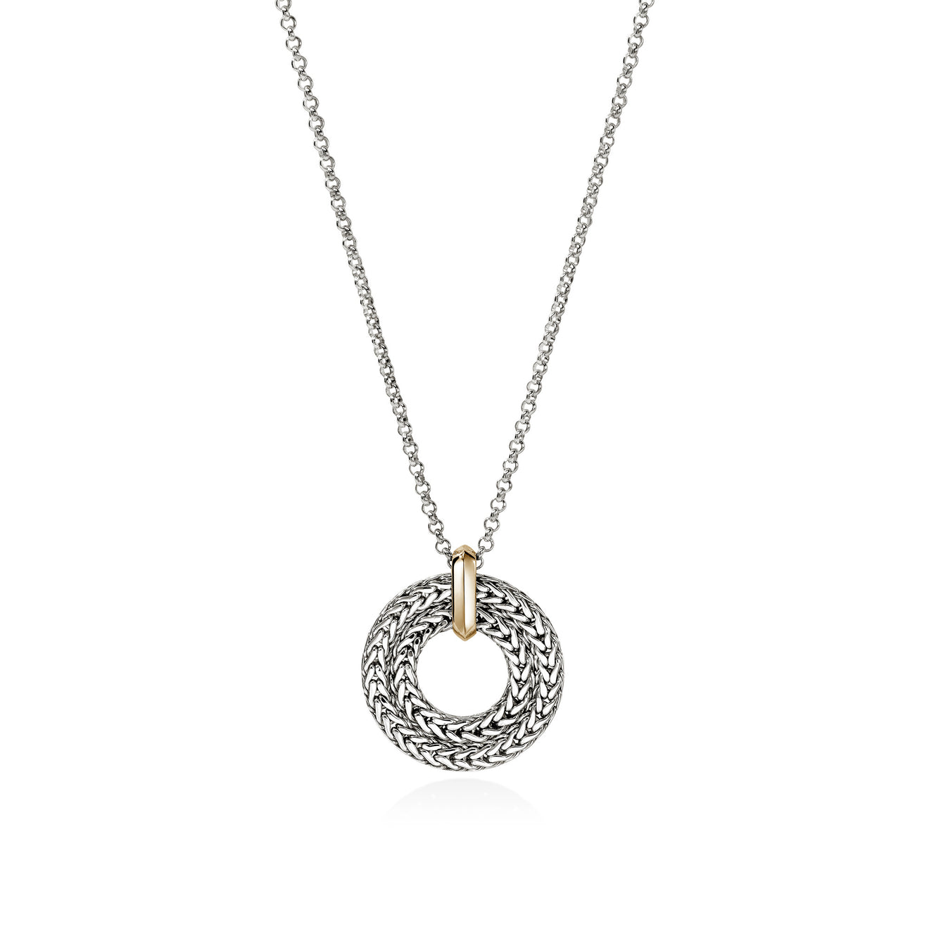 John Hardy Silver Icon Link Necklace with Gold Stations