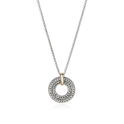 John Hardy Silver Icon Link Necklace with Gold Stations