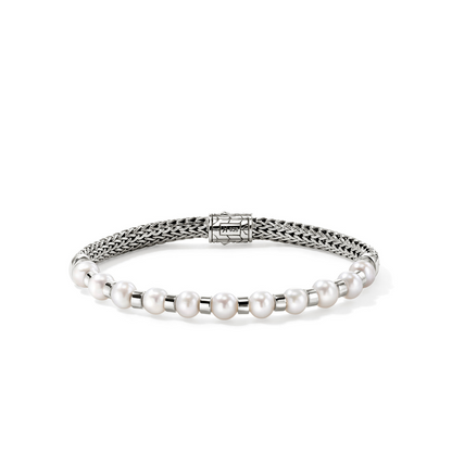 John Hardy Essential Silver 6-6.5Mm Cultured Pearl Bracelet