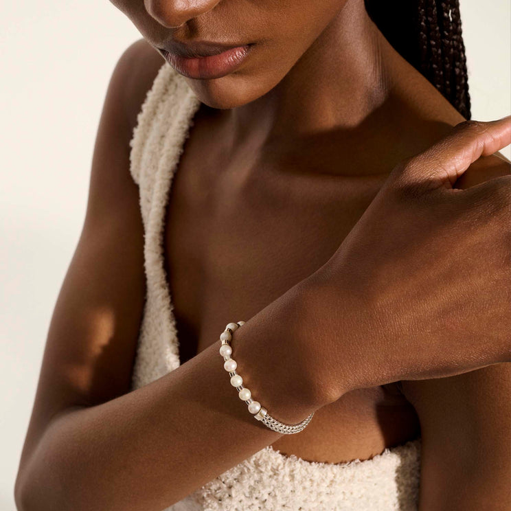 John Hardy Essential Silver 6-6.5Mm Cultured Pearl Bracelet