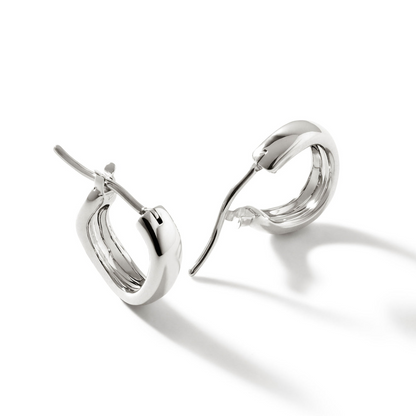 John Hardy Sterling Silver Surf Huggie Earrings