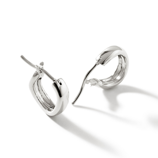 John Hardy Sterling Silver Surf Huggie Earrings