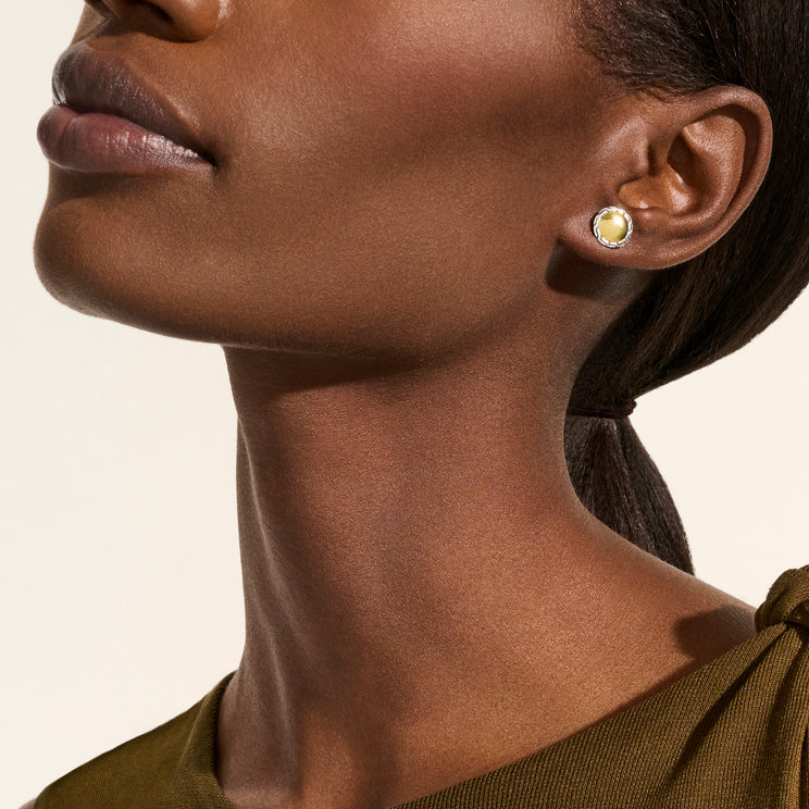 John Hardy Essentials 14K Gold & Silver Round Stud Earrings