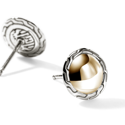 John Hardy Essentials 14K Gold & Silver Round Stud Earrings