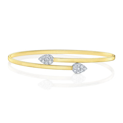 Shy Creation Diamond Pave Station Bypass Bangle