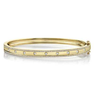 Shy Creation Double Row Diamond Station Bangle
