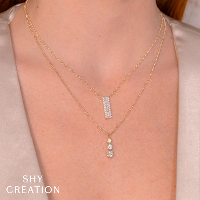 Shy Creation Diamond Ball Chain Necklace