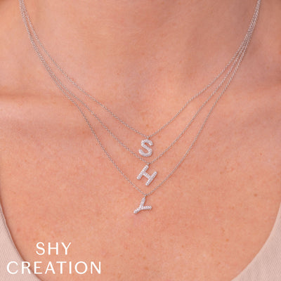 Shy Creation Diamond Pave Initial "D" Necklace