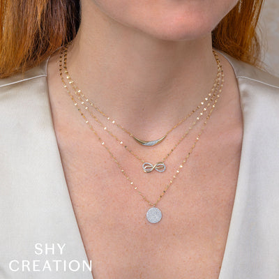 Shy Creation Diamond Double Infinity Necklace
