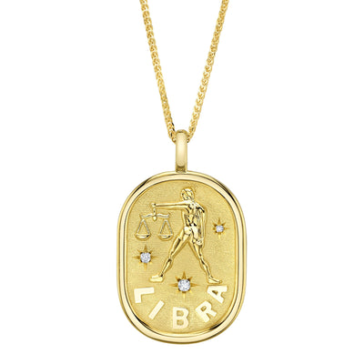 Shy Creation Diamond Libra Zodiac Necklace
