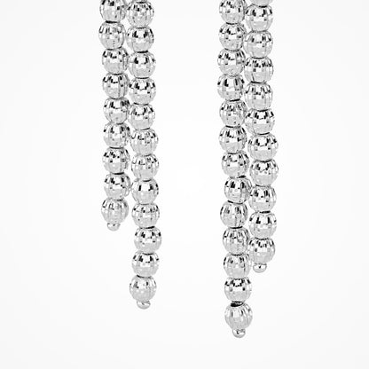 Desmos Sterling Silver 3 Row Crystal Drop Earrings