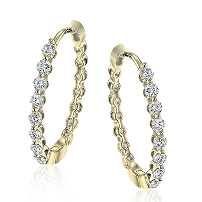 Simon G 18K Yellow Gold Diamond Hoop Earrings