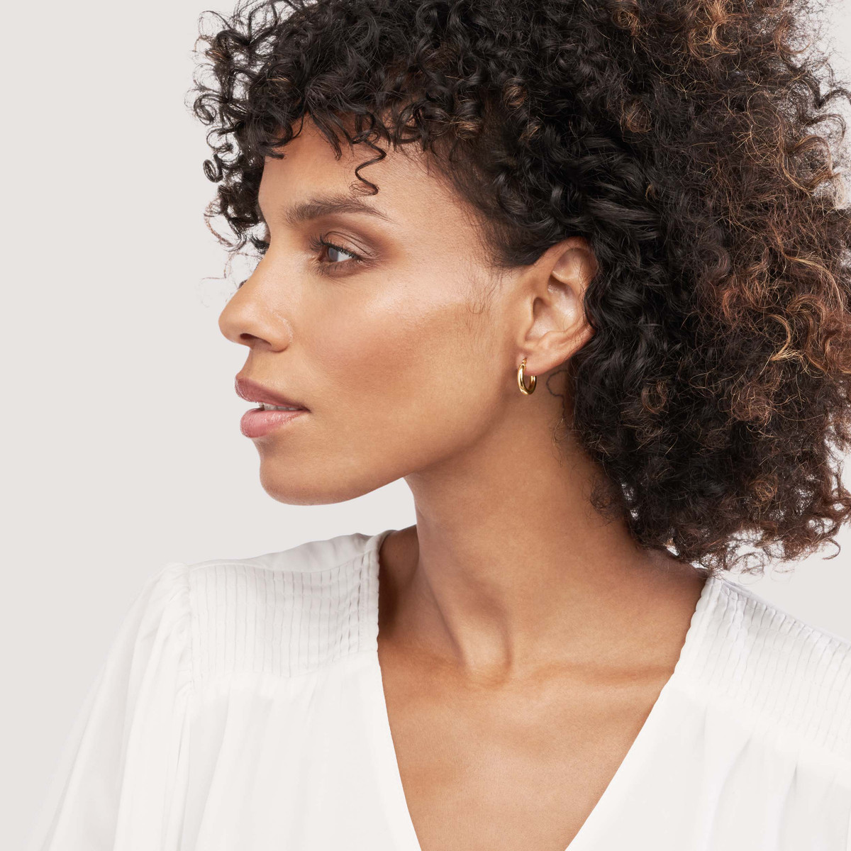 Rolland's Design Gold Round Polished Hoop Earrings