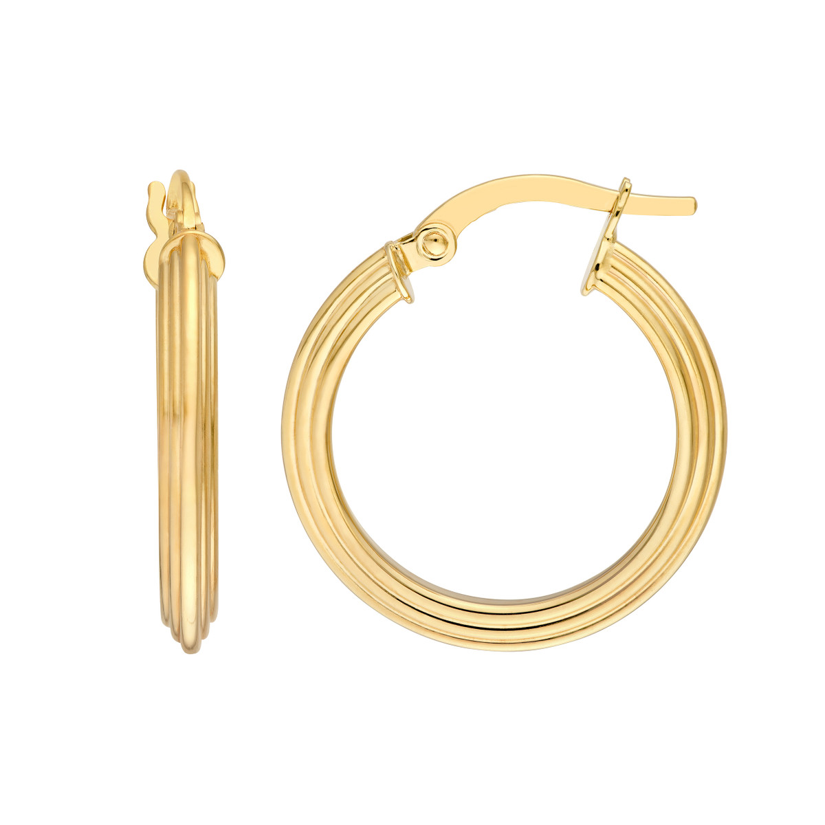 Rolland's Design Gold Triangle Tube Hoop Earrings