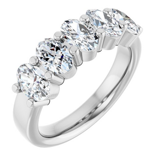 14K White Gold Oval Lab Grown Diamond Ring