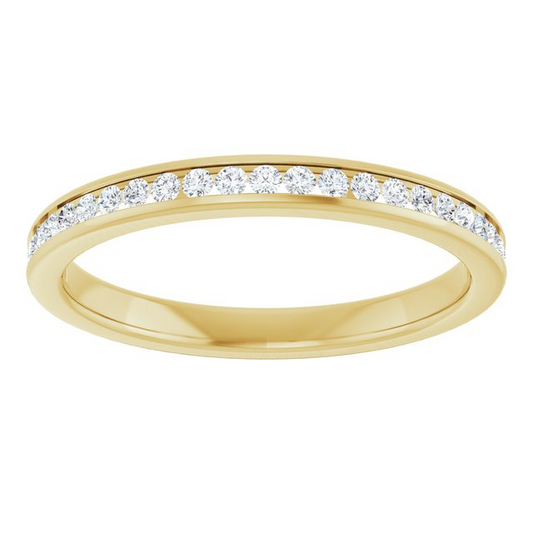14K Yellow Gold Diamond Channel Band