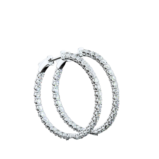Rolland's Designs Lab Diamond In & Out Hoops -2.09cts