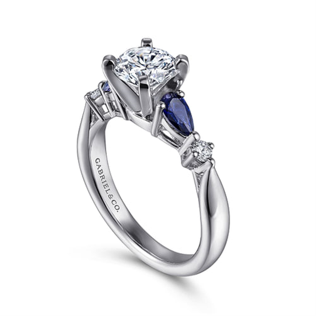 Gabriel Blue Sapphire & Diamond Semi Mount