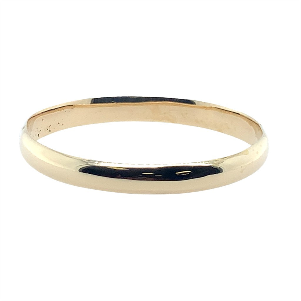 Estate 14K Yellow Gold Plain High Polish Bangle Bracelet