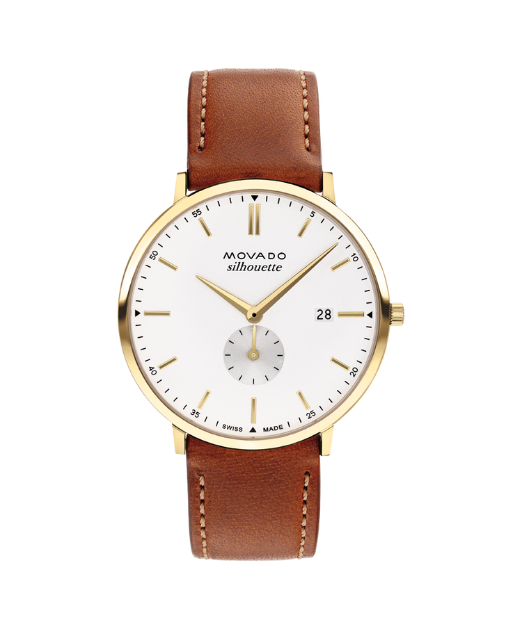 Movado Heritage Brown Leather Strap Watch