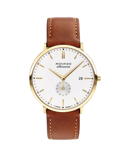Movado Heritage Brown Leather Strap Watch