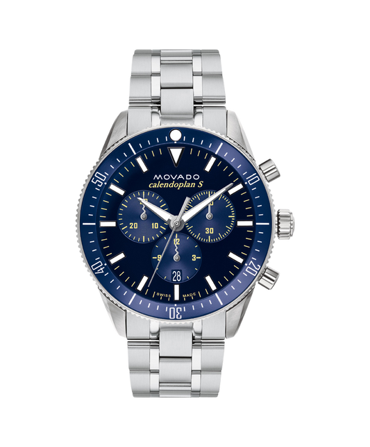 Movado Heritage Calendoplan Chronograph Blue Dial Watch