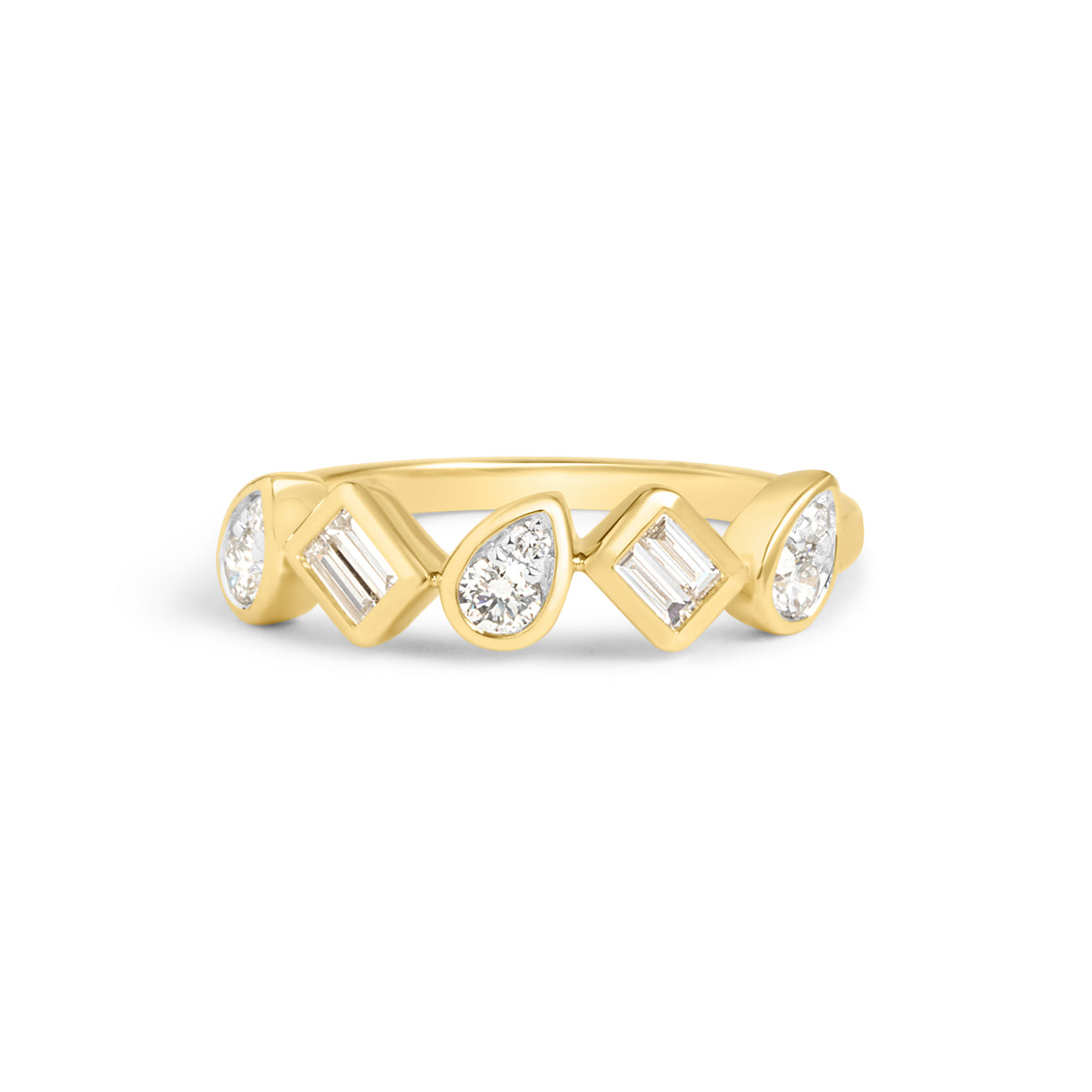 Dilamani 14K Gold & Diamond Pivoting Shape Ring