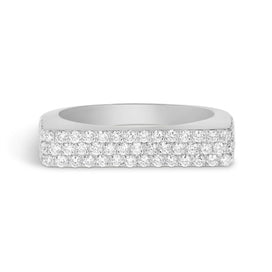 Dilamani 14K White Gold Diamond Bar Ring