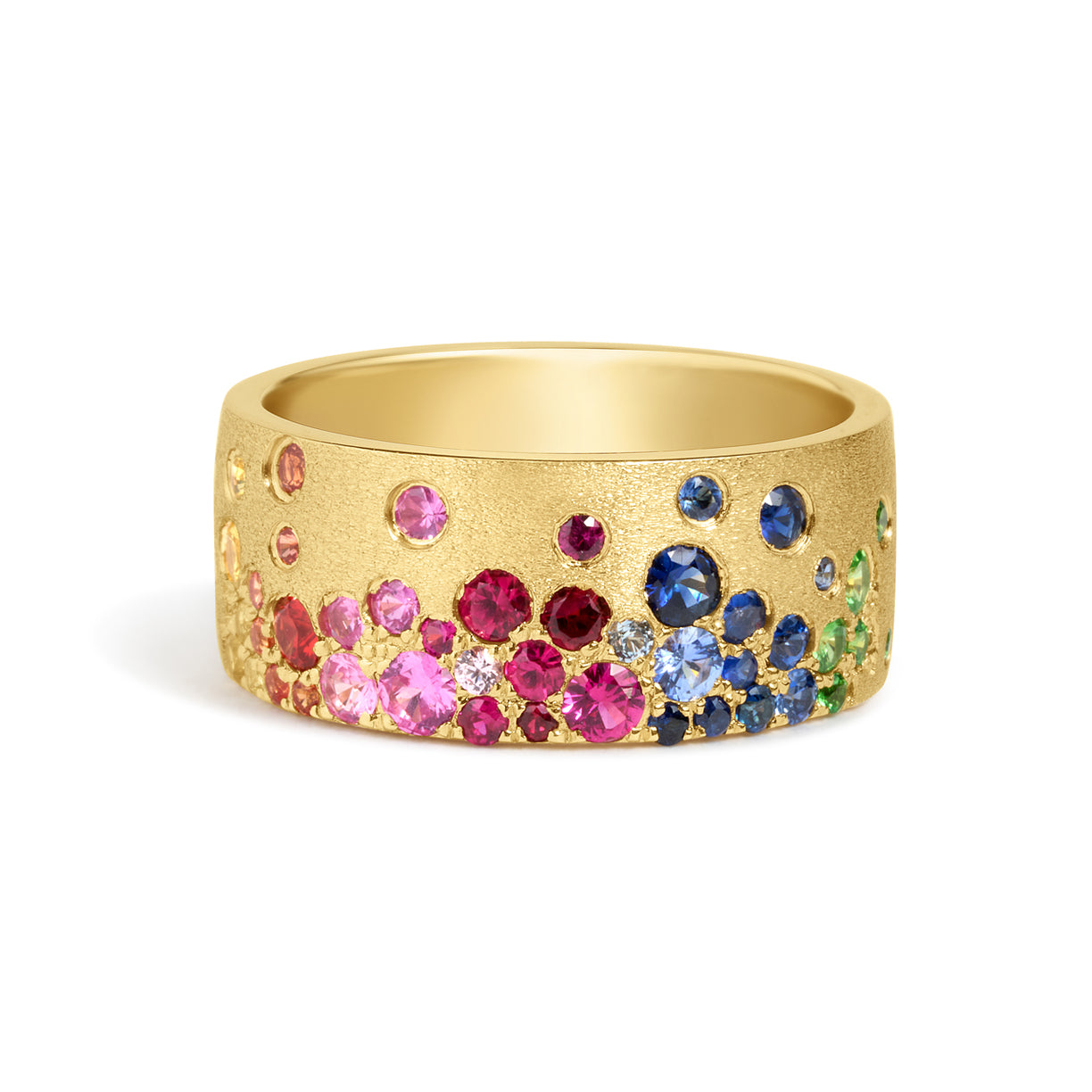 Dilamani Rainbow Sapphire & Tsavorite Band