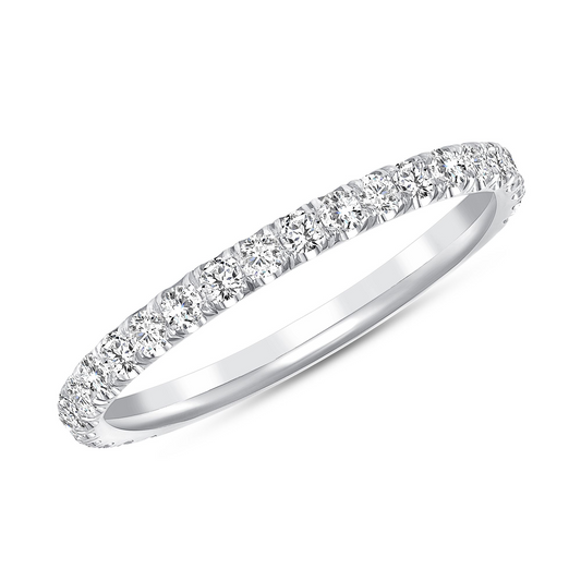 14K White Gold Diamond Band